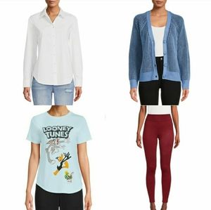 XL New Leggings, Cartigan, Graphic & Button Shirts x4 Bundle